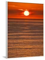 USA, California, La Jolla, Fiery sun drops into the Pacific Ocean-Ann Collins-Framed Photographic Print