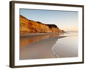 USA, California, La Jolla. Low Tide Cliff Reflections at Torrey Pines State Beach-Ann Collins-Framed Photographic Print