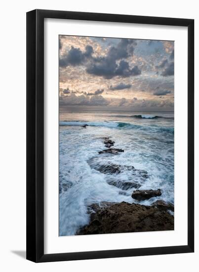 USA, California, La Jolla. Ocean waves and rocks at dusk-Ann Collins-Framed Photographic Print