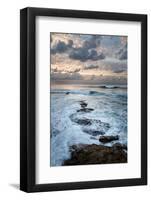 USA, California, La Jolla. Ocean waves and rocks at dusk-Ann Collins-Framed Photographic Print