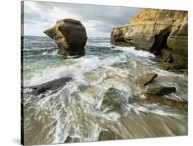 USA, California, La Jolla. Rock formation on Children's Pool Beach.-Jaynes Gallery-Stretched Canvas