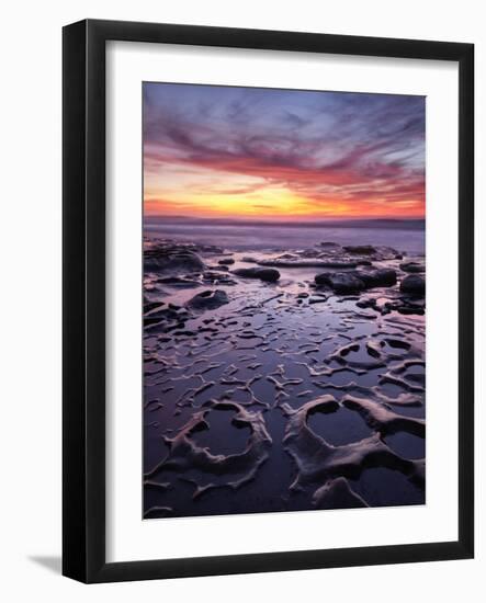 USA, California, La Jolla, Sunset at Coast Boulevard Park-Ann Collins-Framed Photographic Print