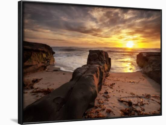 USA, California, La Jolla, Sunset, Coast Blvd. Park-Ann Collins-Framed Photographic Print