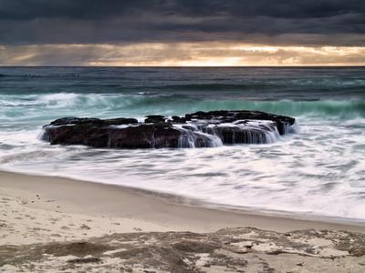 Usa California La Jolla Sunset On Rainy Day At North End Of Windansea Beach Photographic Print Ann Collins Allposters Com