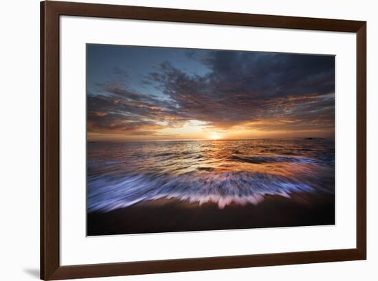 USA, California, La Jolla. Sunset over beach.-Jaynes Gallery-Framed Premium Photographic Print