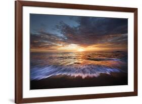 USA, California, La Jolla. Sunset over beach.-Jaynes Gallery-Framed Premium Photographic Print