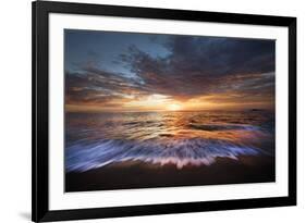 USA, California, La Jolla. Sunset over beach.-Jaynes Gallery-Framed Premium Photographic Print