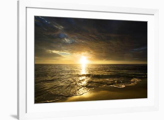 USA, California, La Jolla. Sunset over beach.-Jaynes Gallery-Framed Premium Photographic Print