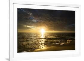 USA, California, La Jolla. Sunset over beach.-Jaynes Gallery-Framed Premium Photographic Print