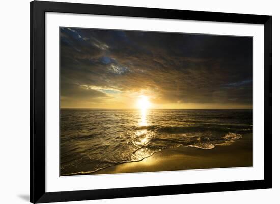 USA, California, La Jolla. Sunset over beach.-Jaynes Gallery-Framed Premium Photographic Print