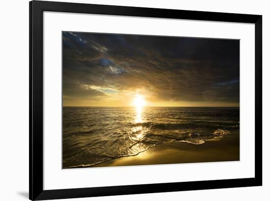 USA, California, La Jolla. Sunset over beach.-Jaynes Gallery-Framed Premium Photographic Print