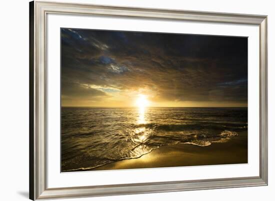 USA, California, La Jolla. Sunset over beach.-Jaynes Gallery-Framed Premium Photographic Print