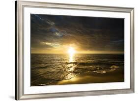 USA, California, La Jolla. Sunset over beach.-Jaynes Gallery-Framed Premium Photographic Print