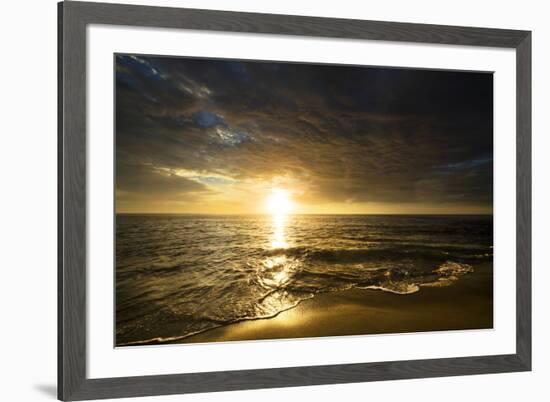 USA, California, La Jolla. Sunset over beach.-Jaynes Gallery-Framed Premium Photographic Print