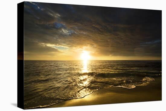 USA, California, La Jolla. Sunset over beach.-Jaynes Gallery-Stretched Canvas