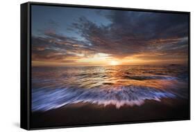 USA, California, La Jolla. Sunset over beach.-Jaynes Gallery-Framed Stretched Canvas