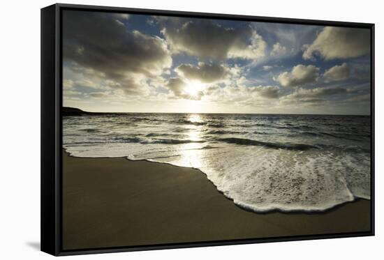 USA, California, La Jolla. Sunset over beach.-Jaynes Gallery-Framed Stretched Canvas