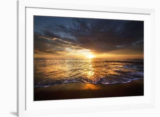 USA, California, La Jolla. Sunset over beach.-Jaynes Gallery-Framed Premium Photographic Print