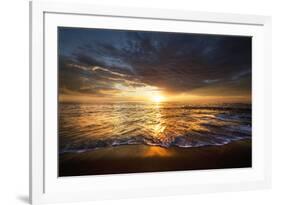 USA, California, La Jolla. Sunset over beach.-Jaynes Gallery-Framed Premium Photographic Print