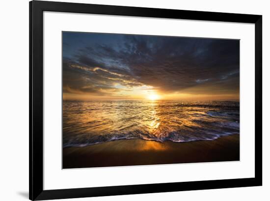 USA, California, La Jolla. Sunset over beach.-Jaynes Gallery-Framed Premium Photographic Print