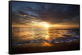 USA, California, La Jolla. Sunset over beach.-Jaynes Gallery-Framed Stretched Canvas