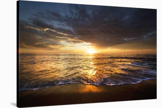 USA, California, La Jolla. Sunset over beach.-Jaynes Gallery-Stretched Canvas