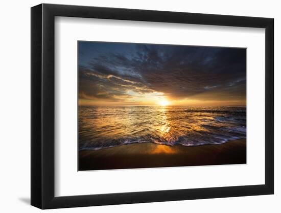 USA, California, La Jolla. Sunset over beach.-Jaynes Gallery-Framed Photographic Print