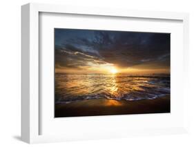 USA, California, La Jolla. Sunset over beach.-Jaynes Gallery-Framed Photographic Print