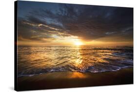 USA, California, La Jolla. Sunset over beach.-Jaynes Gallery-Stretched Canvas