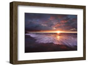 USA, California, La Jolla. Sunset over beach.-Jaynes Gallery-Framed Photographic Print