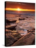 USA, California, La Jolla. Sunset over Tide Pools at Coast Blvd. Park-Ann Collins-Stretched Canvas