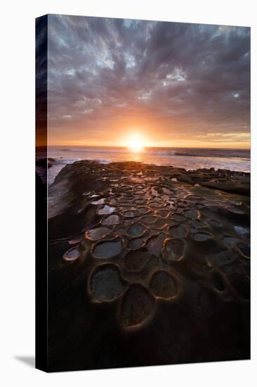 USA, California, La Jolla. Sunset over tide pools.-Jaynes Gallery-Stretched Canvas