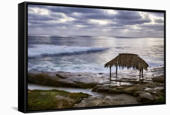 USA, California, La Jolla. Surf Shack at Windansea Beach-Ann Collins-Framed Stretched Canvas