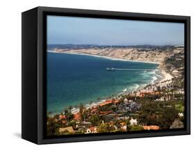 USA, California, La Jolla. View of La Jolla Shores and Scripps Pier-Ann Collins-Framed Stretched Canvas