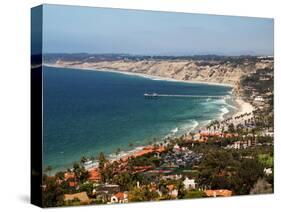 USA, California, La Jolla. View of La Jolla Shores and Scripps Pier-Ann Collins-Stretched Canvas