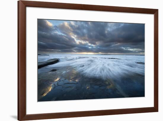 USA, California, La Jolla. Wave washes over tide pools.-Jaynes Gallery-Framed Premium Photographic Print