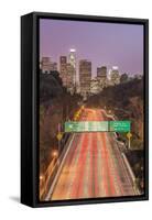 USA, California, Los Angeles 110 Freeway and Downtown-Rob Tilley-Framed Stretched Canvas