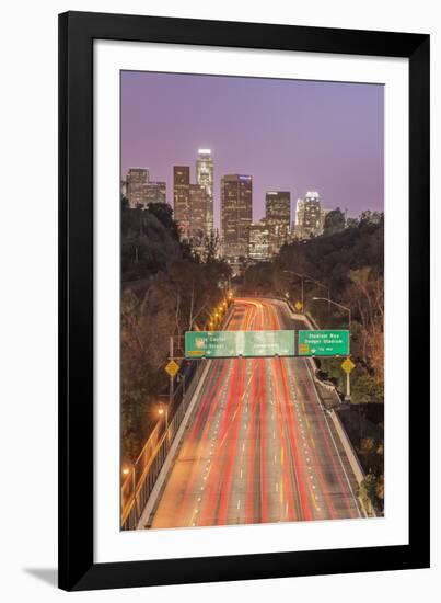 USA, California, Los Angeles 110 Freeway and Downtown-Rob Tilley-Framed Photographic Print