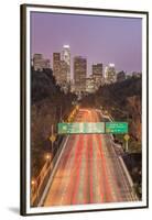 USA, California, Los Angeles 110 Freeway and Downtown-Rob Tilley-Framed Premium Photographic Print