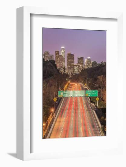 USA, California, Los Angeles 110 Freeway and Downtown-Rob Tilley-Framed Photographic Print