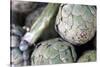 USA, California, Los Angeles. Artichokes at Hollywood Farmer's Market.-Kymri Wilt-Stretched Canvas