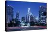 Usa, California, Los Angeles, Downtown at Night (Long Exposure)-Hisham Ibrahim-Stretched Canvas