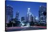 Usa, California, Los Angeles, Downtown at Night (Long Exposure)-Hisham Ibrahim-Stretched Canvas