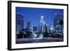 Usa, California, Los Angeles, Downtown at Night (Long Exposure)-Hisham Ibrahim-Framed Photographic Print