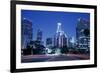 Usa, California, Los Angeles, Downtown at Night (Long Exposure)-Hisham Ibrahim-Framed Photographic Print