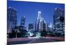 Usa, California, Los Angeles, Downtown at Night (Long Exposure)-Hisham Ibrahim-Mounted Photographic Print