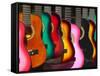 USA, California, Los Angeles, El Pueblo De Los Angeles, Guitars-Alan Copson-Framed Stretched Canvas