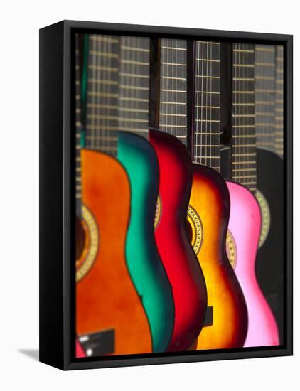 USA, California, Los Angeles, El Pueblo De Los Angeles, Guitars-Alan Copson-Framed Stretched Canvas