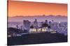 USA, California, Los Angeles, elevated view of the Griffith Park Observatory and Downtown Los Angel-Walter Bibikw-Stretched Canvas