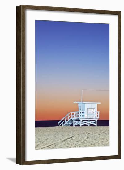 USA, California, Los Angeles, Santa Monica Beach Twilight-Rob Tilley-Framed Photographic Print